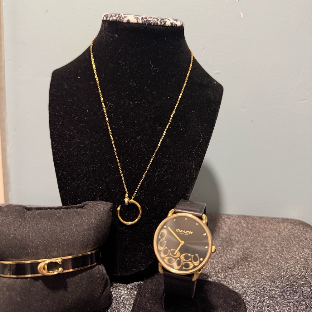 Stunning Coach 3-piece matching set in black and gold
